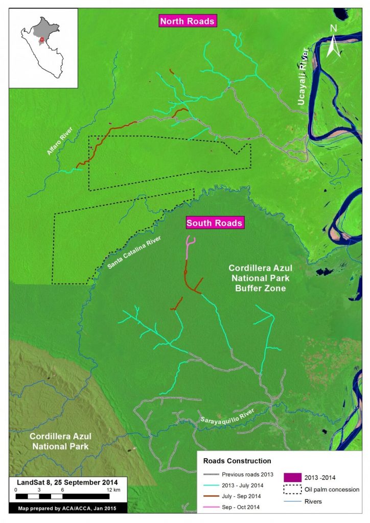 Image 3b. Road construction time-series. Key data sources: USGS, SERNANP, Grupo Palmas.