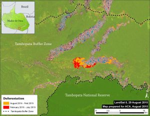 Image 12b. CLASlite Results 2014-15. Data: USGS, SERNANP.