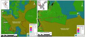 Image 15c. Expansion of the logging road in the northeast sector of the Reserve Zone. Data: MINAM-PNCB/MINAGRI-SERFOR, SERNANP, USGS.