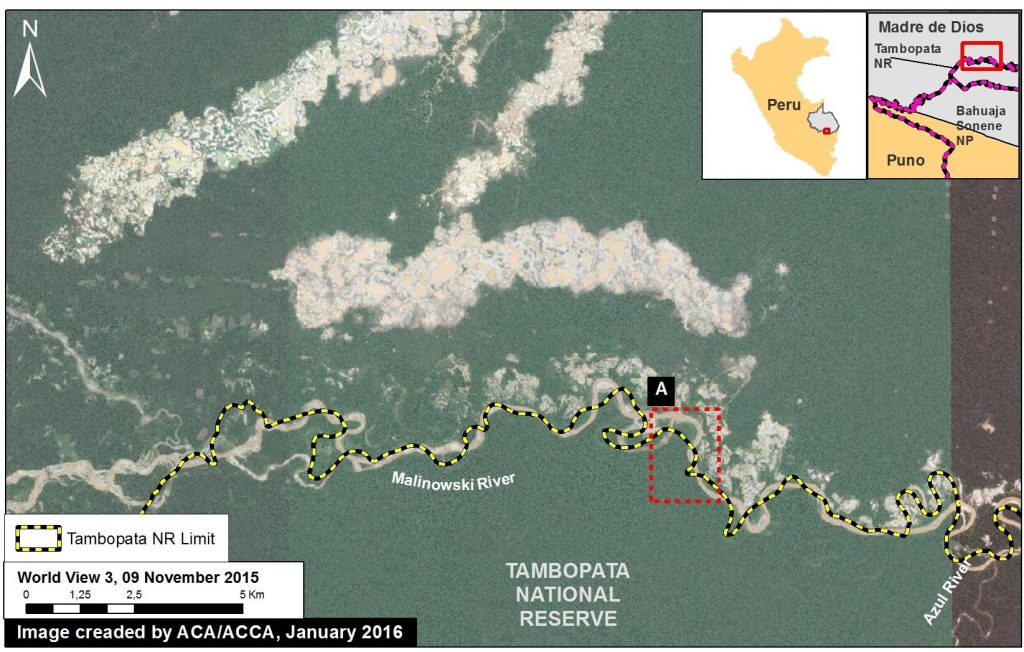 Image 24b. Reference Map of mining area. Data: SERNANP, WorldView-2 of Digital Globe (NextView).