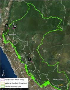 Imagen 49a. Peru’s gold mining frontiers.