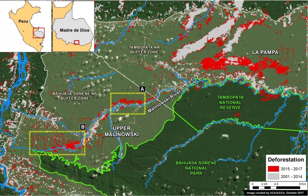 Mapa Base. Datos: SERNANP, UMD/GLAD, MINAM/PNCB, Hansen/UMD/Google/USGS/NASA