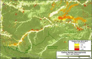 Image B. Gold mining. Data: Asner et al 2014, MINAM/PNCB