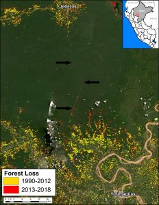 Image B. Data: GLAD/UMD, PNCB/MINAM, Hansen/UMD/Google/USGS/NASA