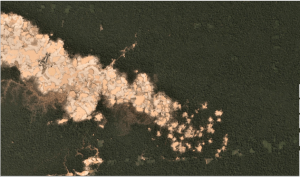 Eastward expansion of La Pampa gold mining. Source: Planet