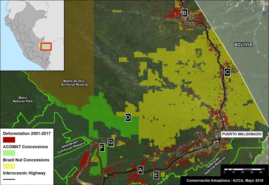 Base Map. Priority areas of the Amazon Conservation drones initiative.