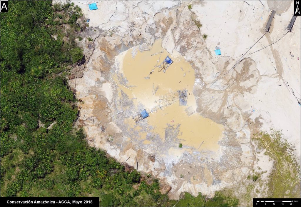 Image A. Drone image- gold mining.