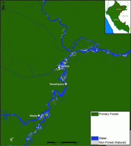 Base Map plus protected areas and indigenous communities. Data: SERNANP, IBC, Hansen/UMD/Google/USGS/NASA, PNCB/MINAM, GLCF/UMD, RAISG, Ministerio de Cultura.