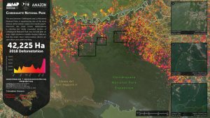 Zoom 2. Chiribiquete – La Macarena. Click to enlarge. Data- Planet, UMD:GLAD, Hansen:UMD:Google:USGS:NASA, PNN, SIAC, RAISG.