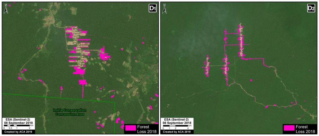 Zoom D. Organized deforestation. Data- PNCB:MINAM, SERNANP, ESA