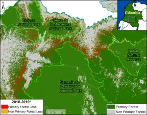 Annex 2- Map Deforestation of Primary Forest in four protected areas (2016-19)