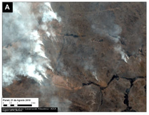 Zoom A3. Fire in southern Bolivian Amazon. Data- Planet