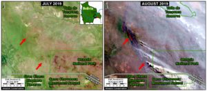 Zoom C. Recent fires in the dry Chiquitano of southern Bolivia. Data- Planet