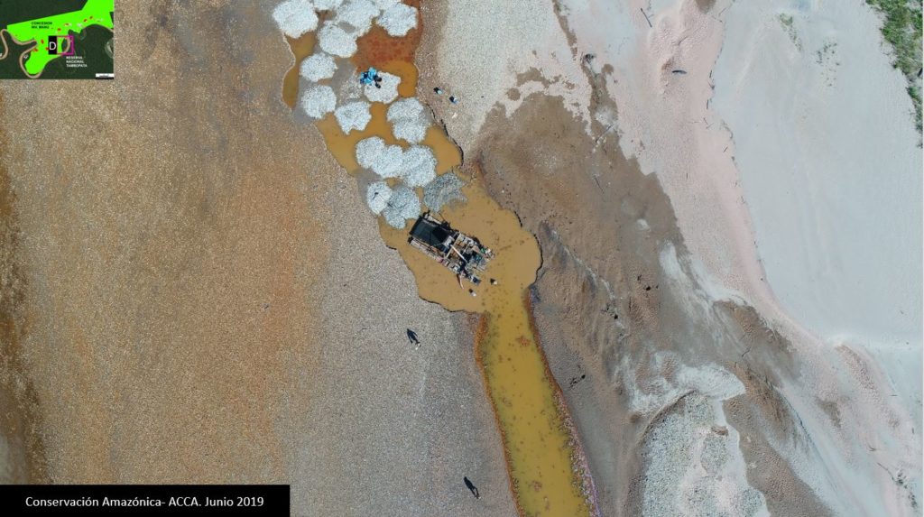 Case D. Illegal mining in the Forest Concession “Inversiones Manu,” identified with drone images. Source- ACCA.