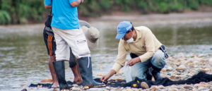 research collecting water samples