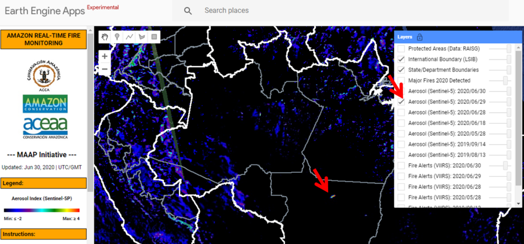 Step 1. Detection of elevated emissions in the southeastern Brazilian Amazon (Mato Grosso).