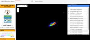 Step 2. Zoom in to confirm the elevated aerosol emissions, indicating the burning of abundant biomass.