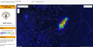 Screenshot of Fire App hosted by Google Earth Engine