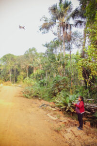 Marcelina, drone pilot wide shot