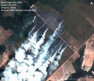 Brazilian Amazon Major Fire #584, August 2020. Data: Planet. Analysis: MAAP.