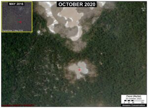 Image 4. Expansion of a new mining area in the northern part of La Pampa (Madre de Dios region). Data: Planet, Maxar.