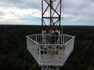 Photo of PUCP researchers on Amazon Conservation's Los Amigos Tower