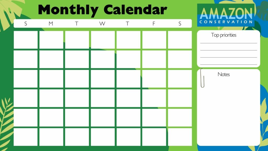 New Printable Calendars: Download Yours Now! - Amazon Conservation ...